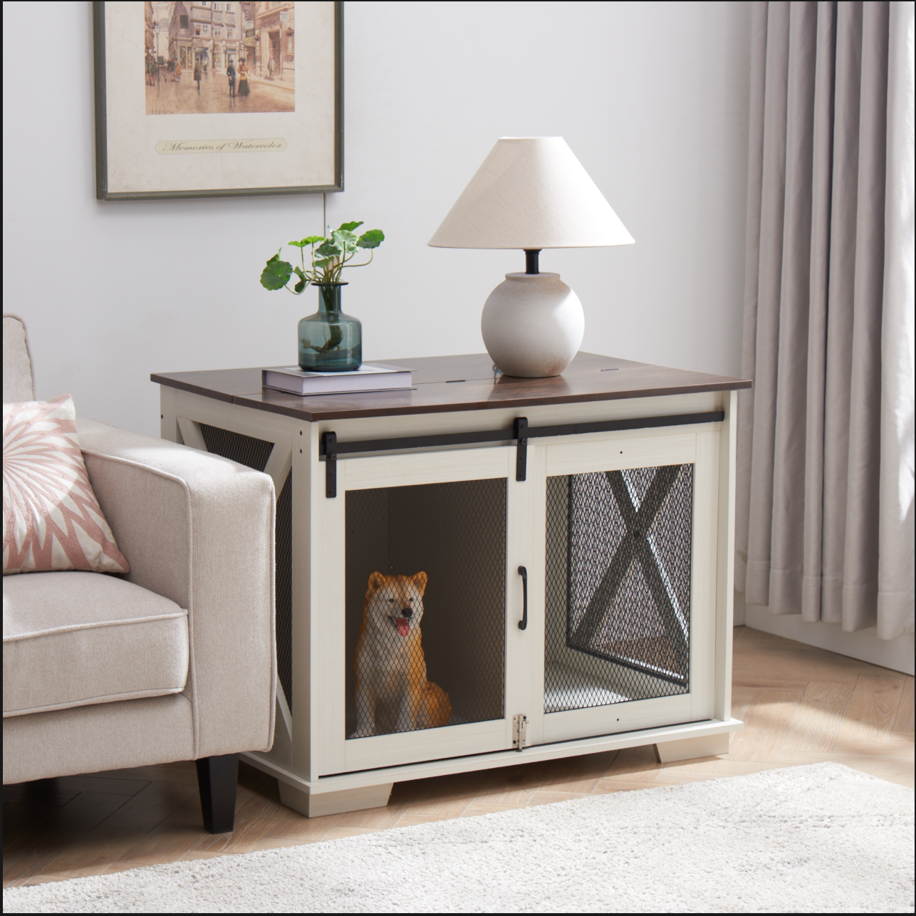 Healdsburg Craftsman Wooden Dog Crate Furniture
