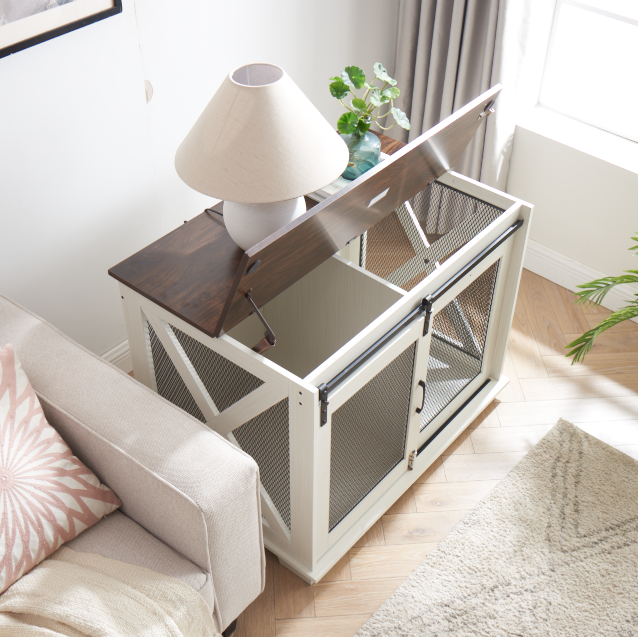 Healdsburg Craftsman Wooden Dog Crate Furniture