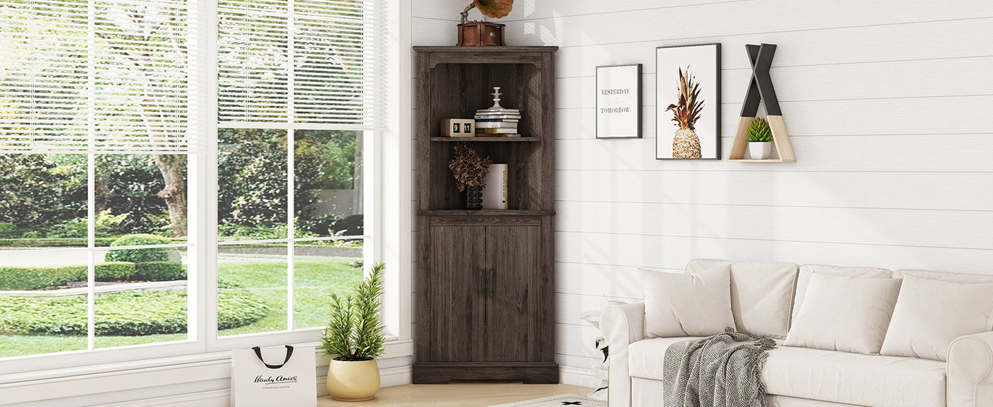 Warmsprings Craftsman Dark Walnut Corner Cabinet