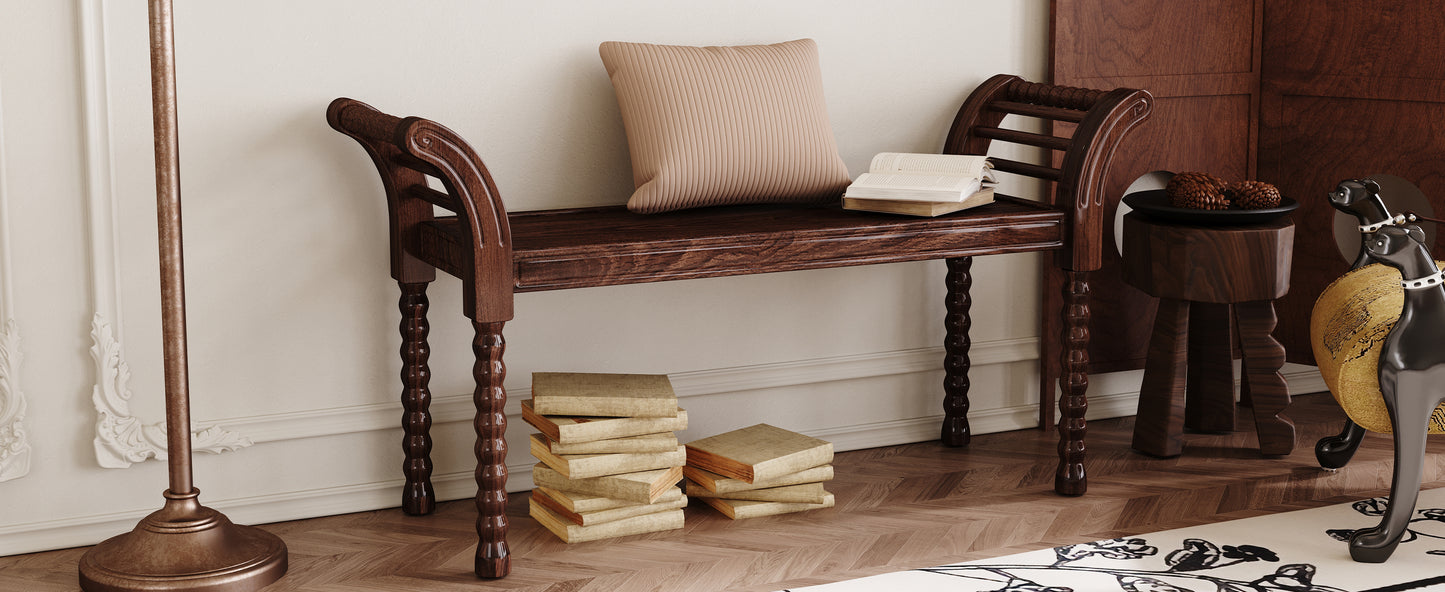 Warmsprings Mid-Century Walnut Retro Bench