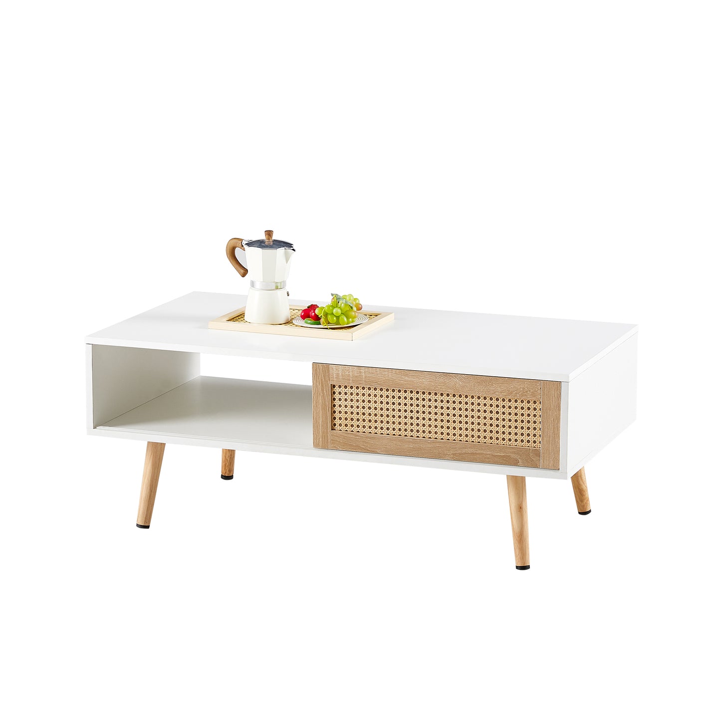 Oakridge Mid-Century Rattan Sliding Coffee Table