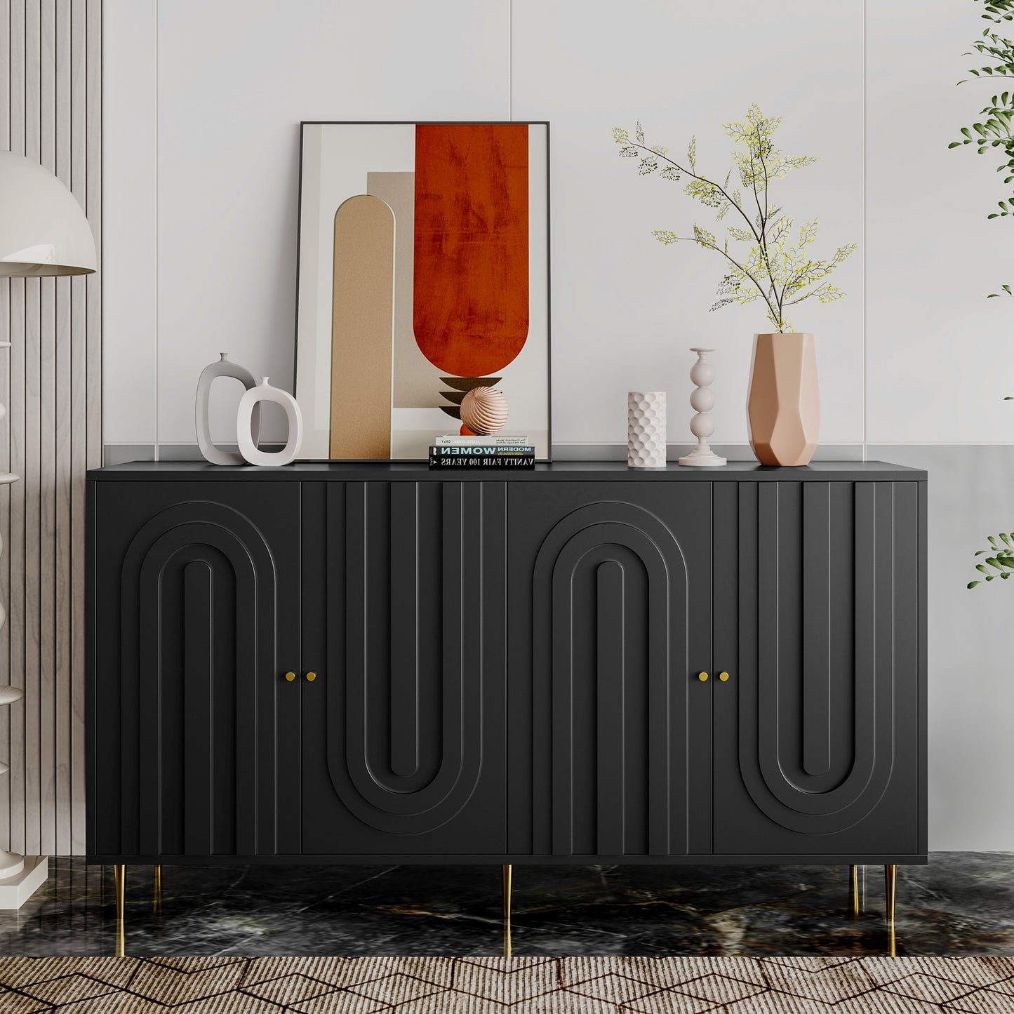Calista Modern Lacquer Buffet Cabinet