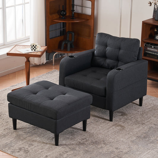 Lula Contemporary Tufted Storage Armchair