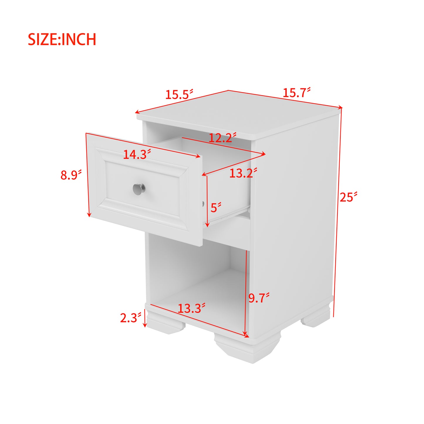 Warmsprings Modern Elegant Retro Nightstand