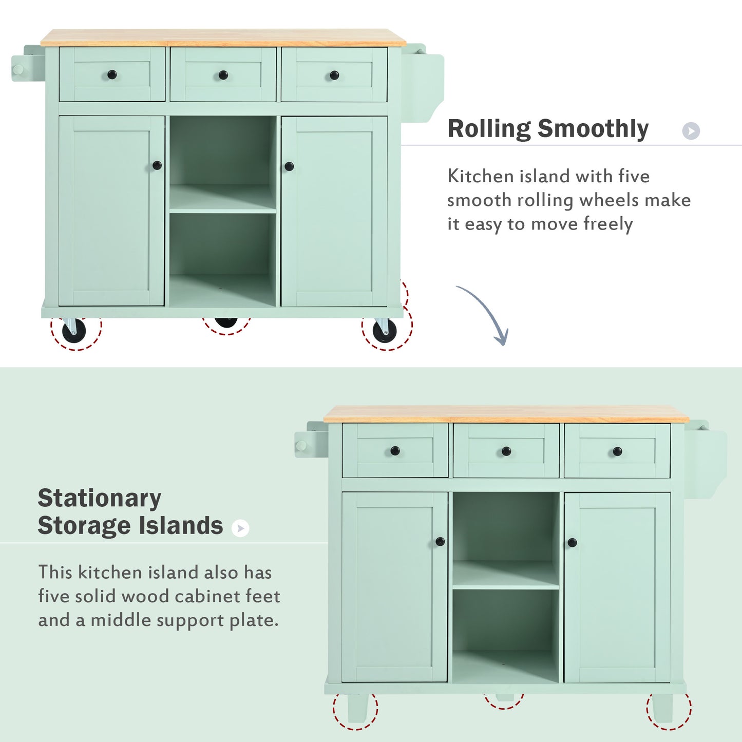 Justo Craftsman Elegant Desing Kitchen Island