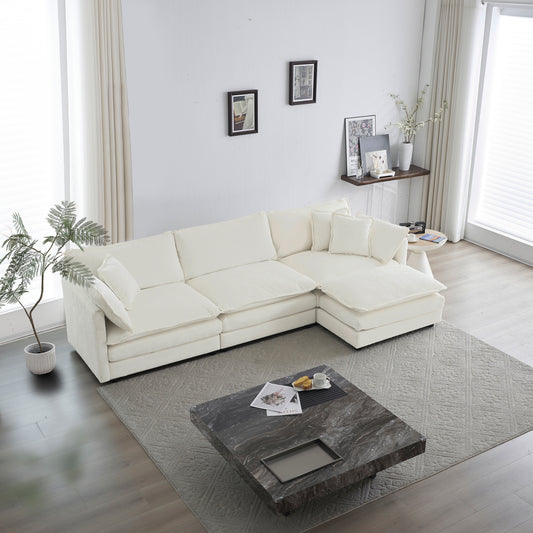 Bartholomew Contemporary  Monroe Chenille Oversized Sectional