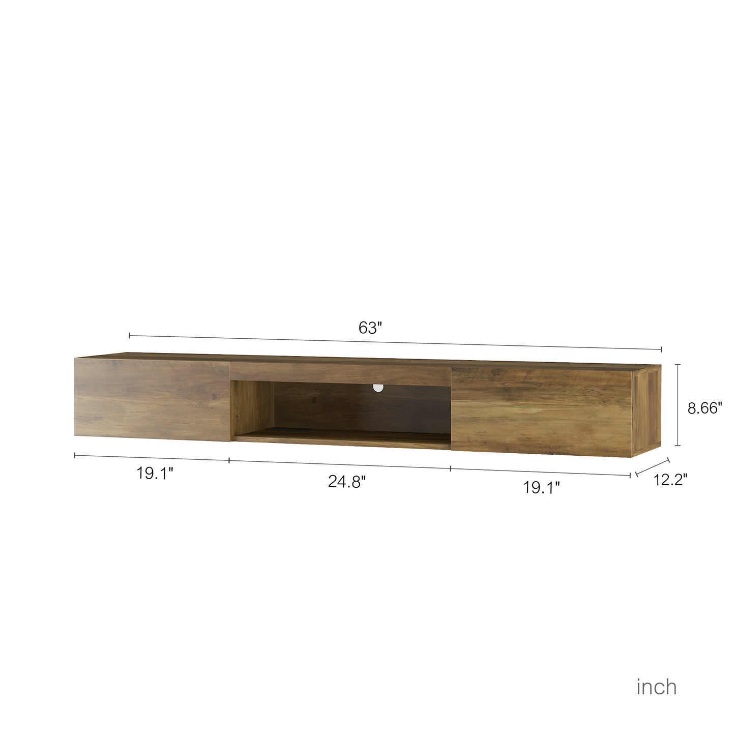 Elmcrest Modern Floating Wall Mounted Shelf