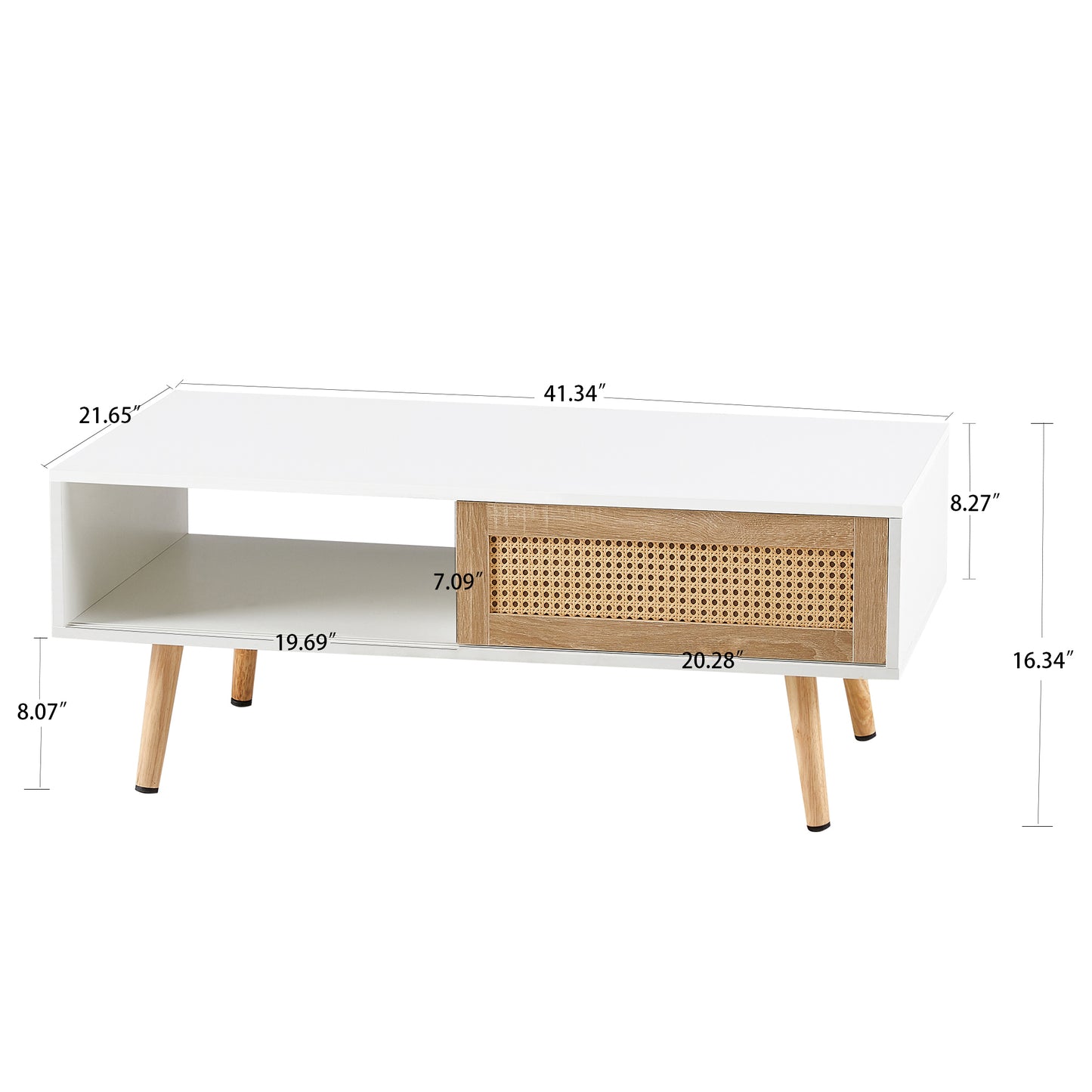 Oakridge Mid-Century Rattan Sliding Coffee Table