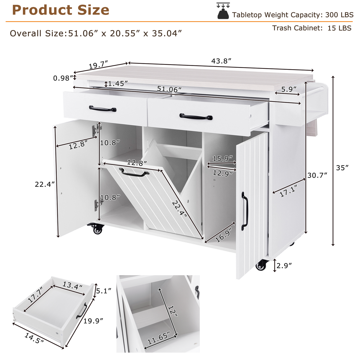 Calista Modern Kitchen Dining Storage Island