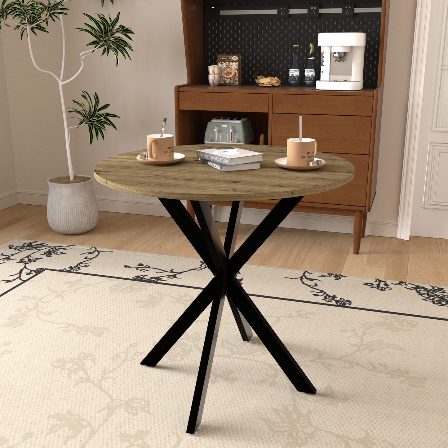 Sonoma Mid-Century Velvet Circle Dining Table