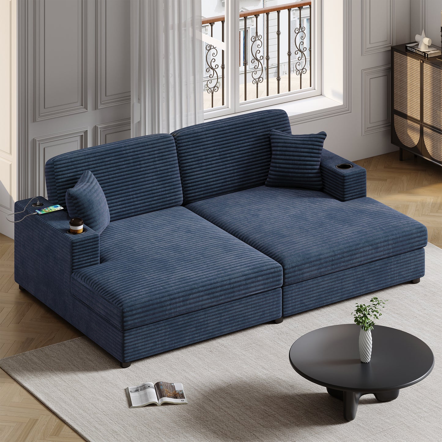 Centerville Contemporary Corduroy Sofa Bed