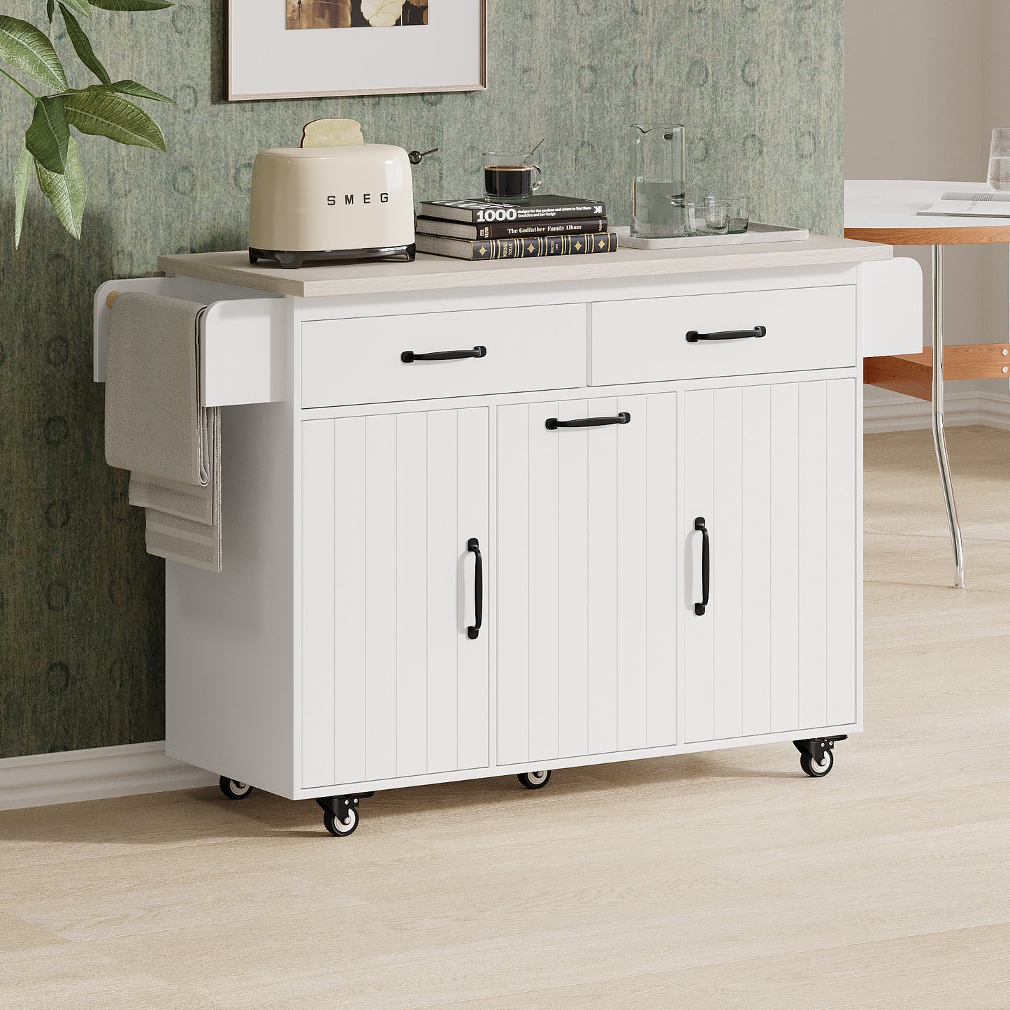 Calista Modern Kitchen Dining Storage Island