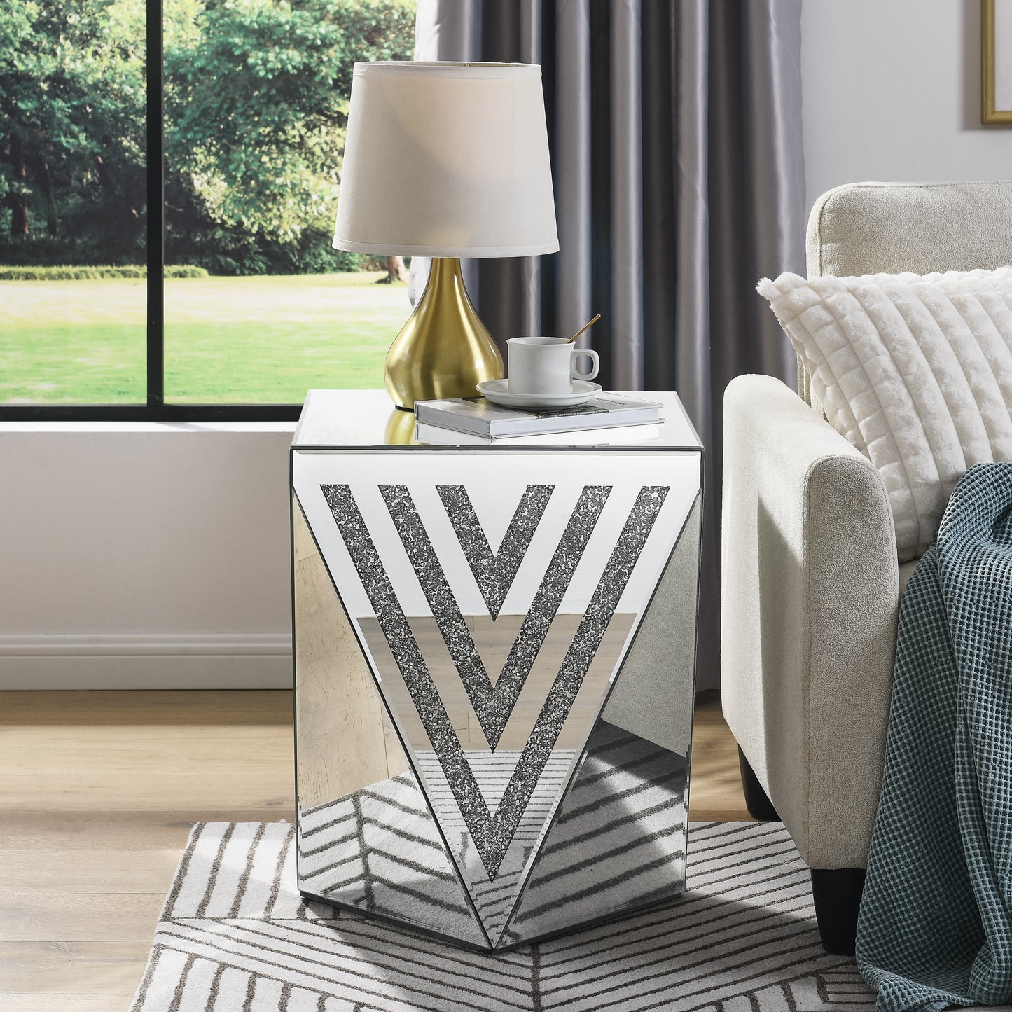 Calista Modern Mirror Side Table