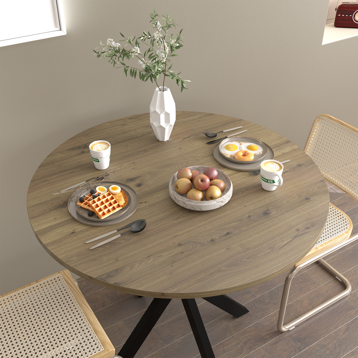 Sonoma Mid-Century Velvet Circle Dining Table