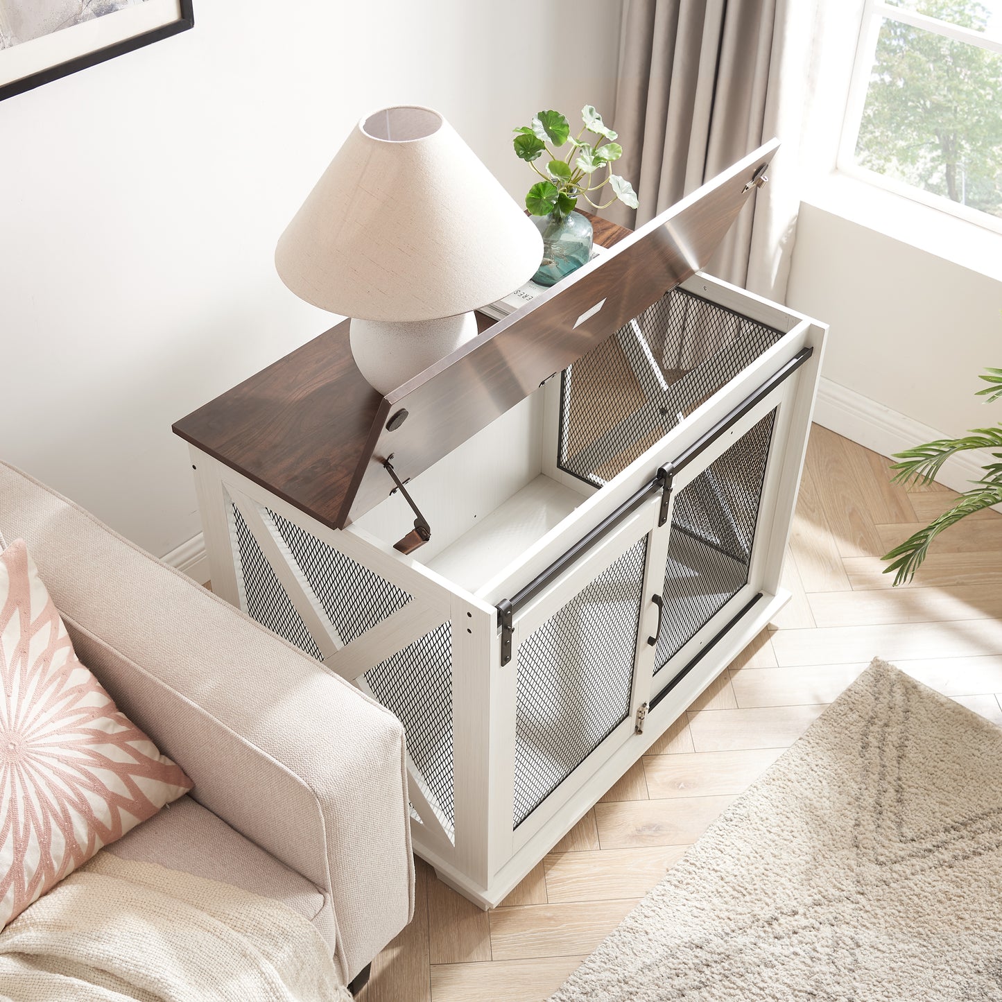 Healdsburg Craftsman Wooden Dog Crate Furniture