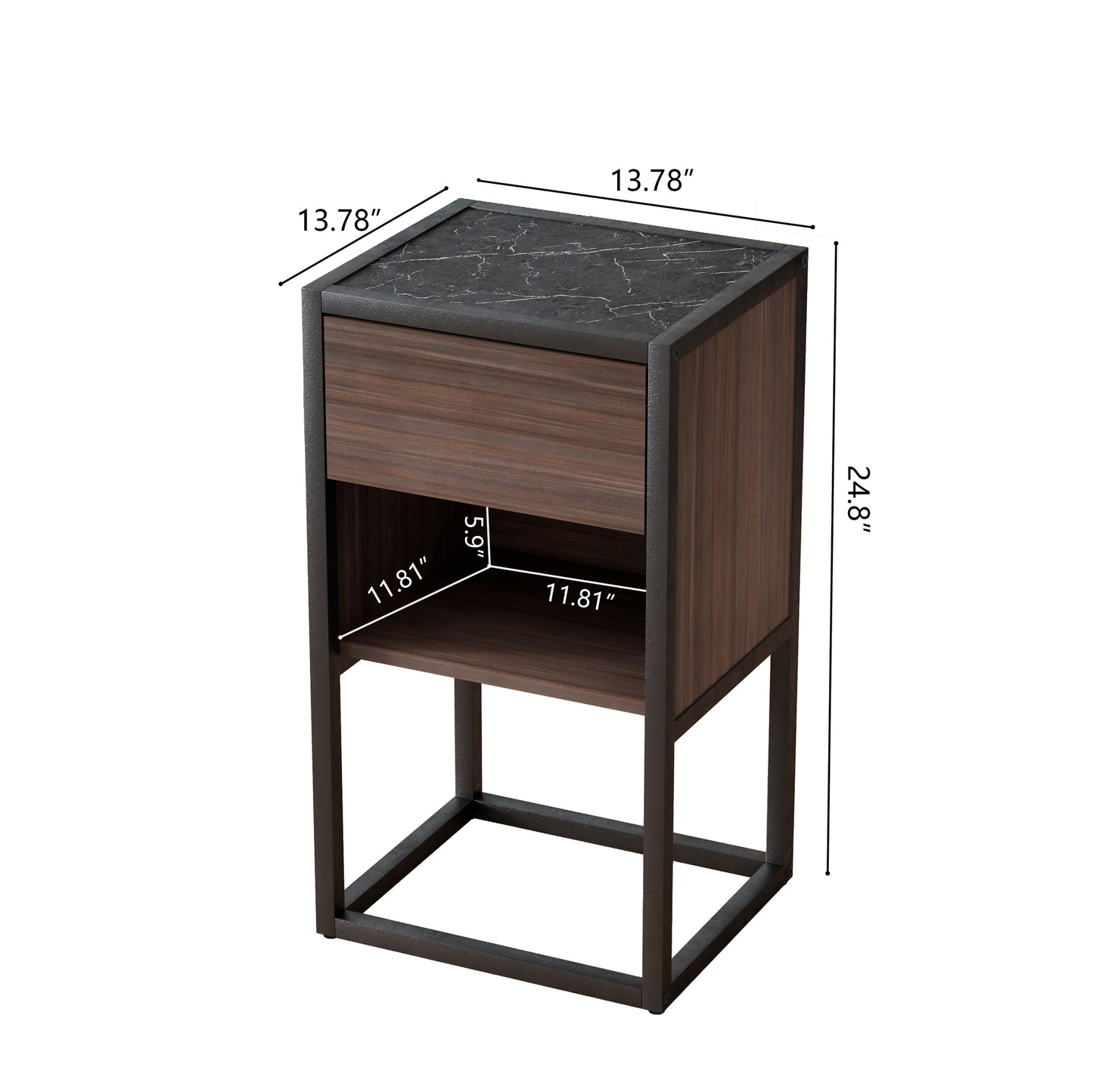 Warmsprings Modern Corner Cabinet Side Table