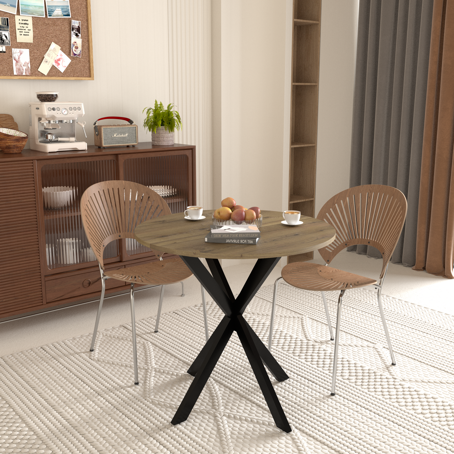 Sonoma Mid-Century Velvet Circle Dining Table