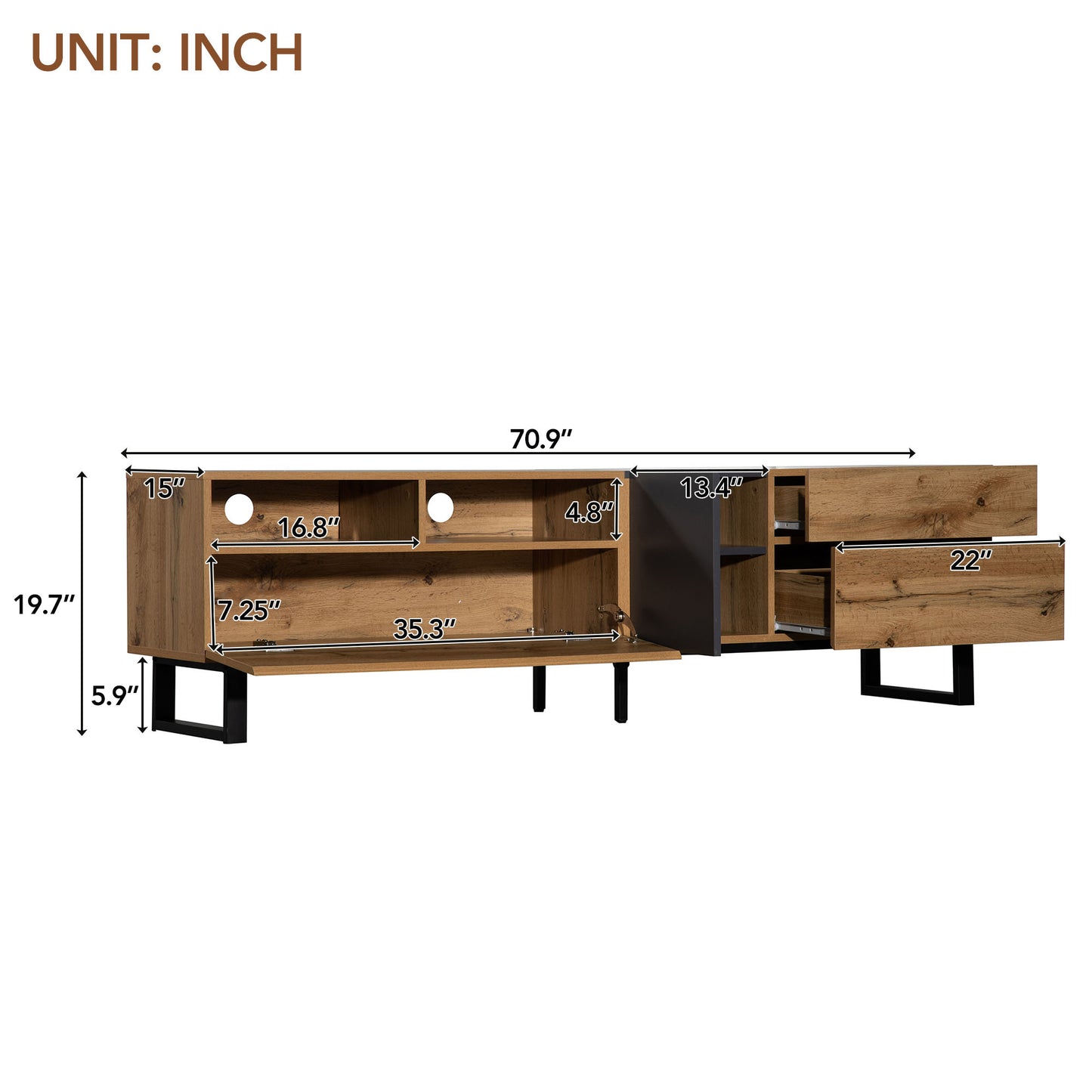 Healdsburg Modern TV Console Entertainment