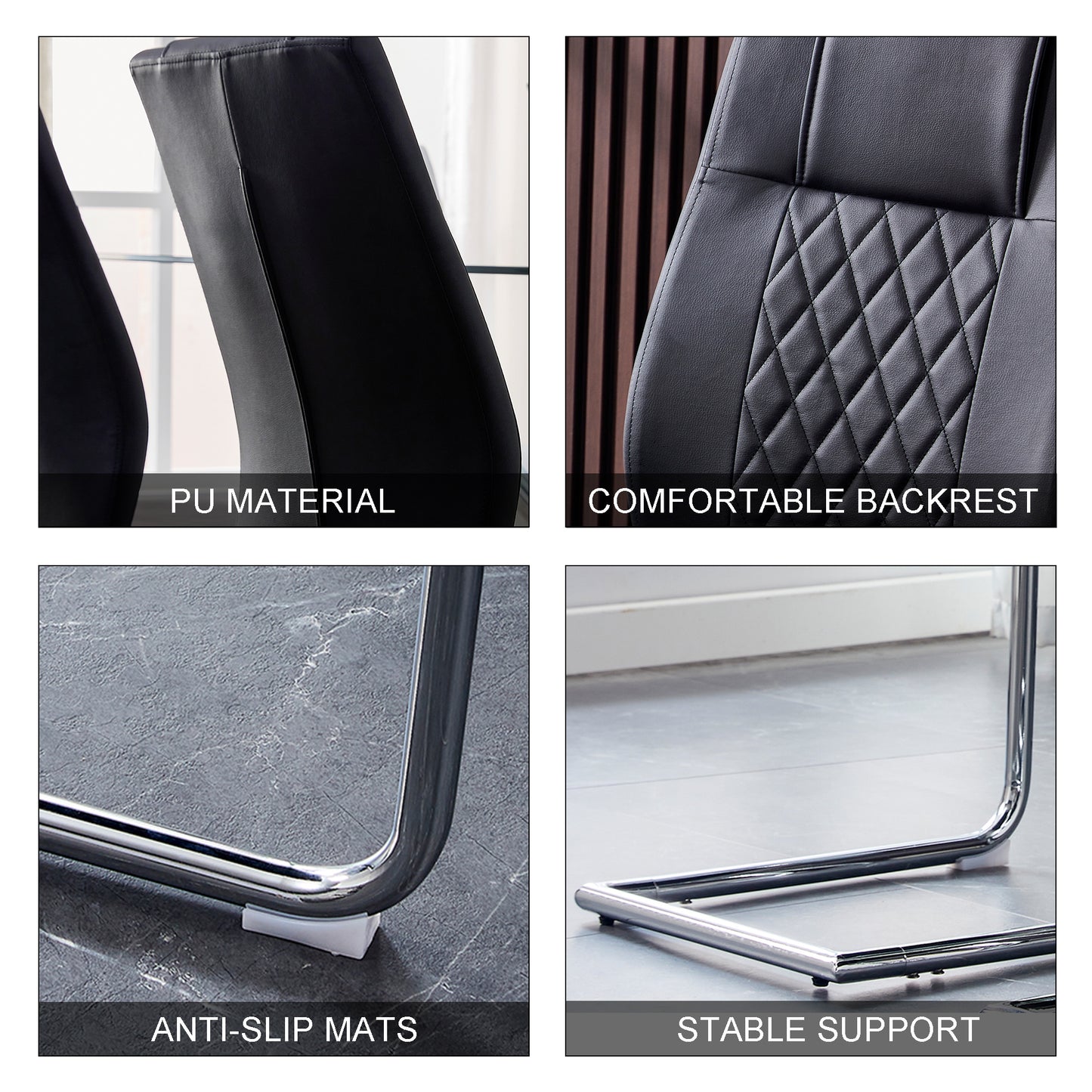 Healdsburg Modern Leather Dining Chairs