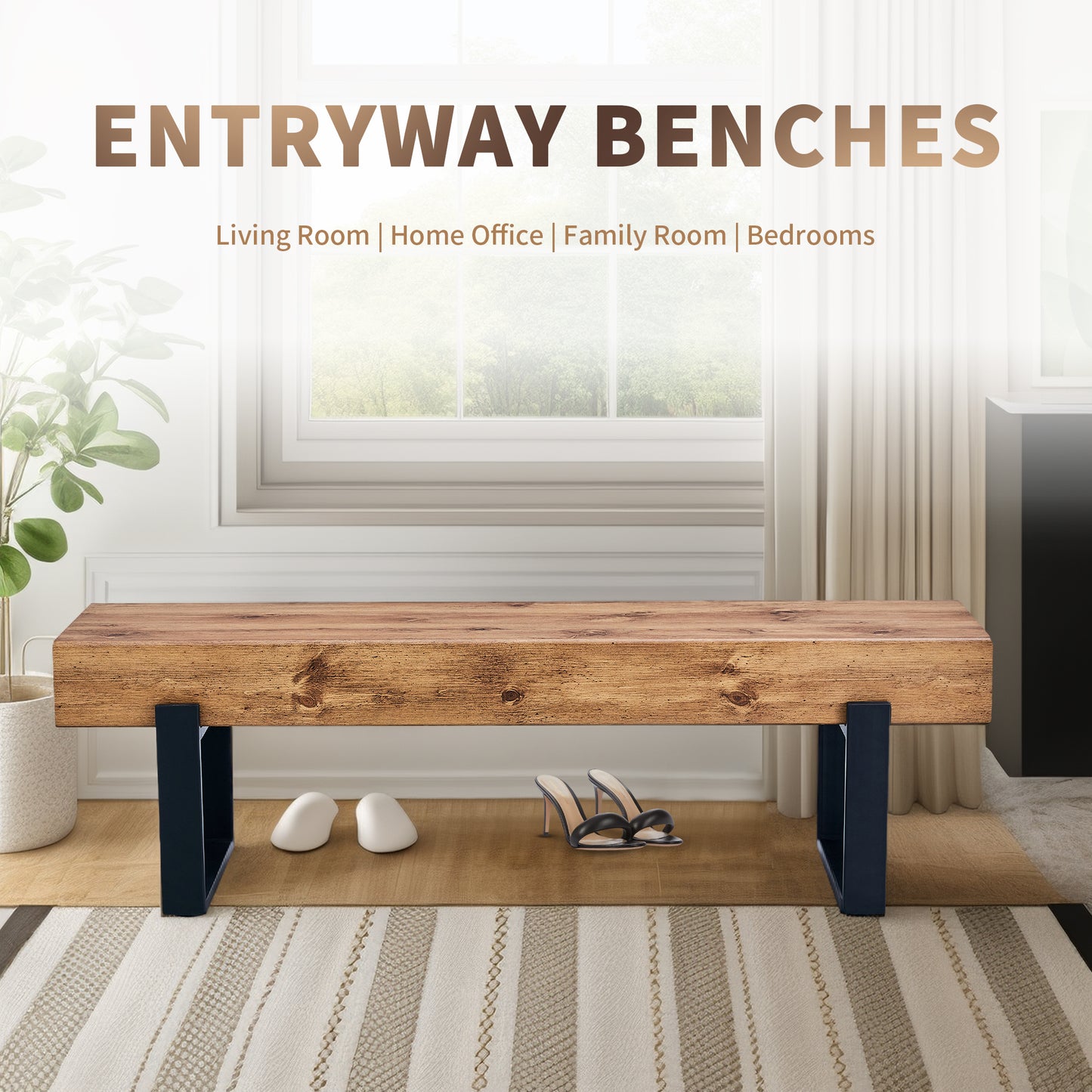Irvington Modern Farmhouse Indoor Kitchen Bench