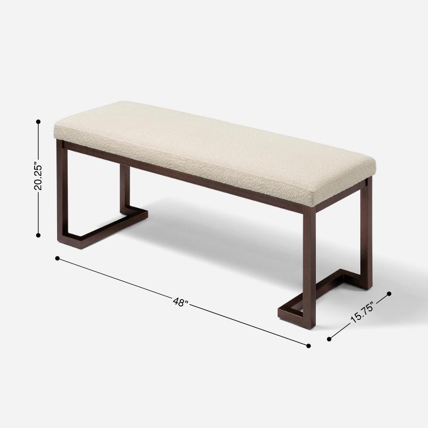 Fremont Modern Velvet Classic Bench