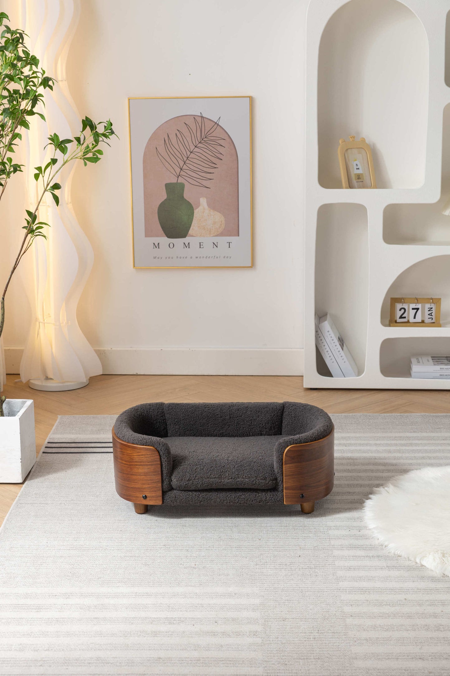 Kingsly Contemporary Velvet Elevated Pet Sofa.