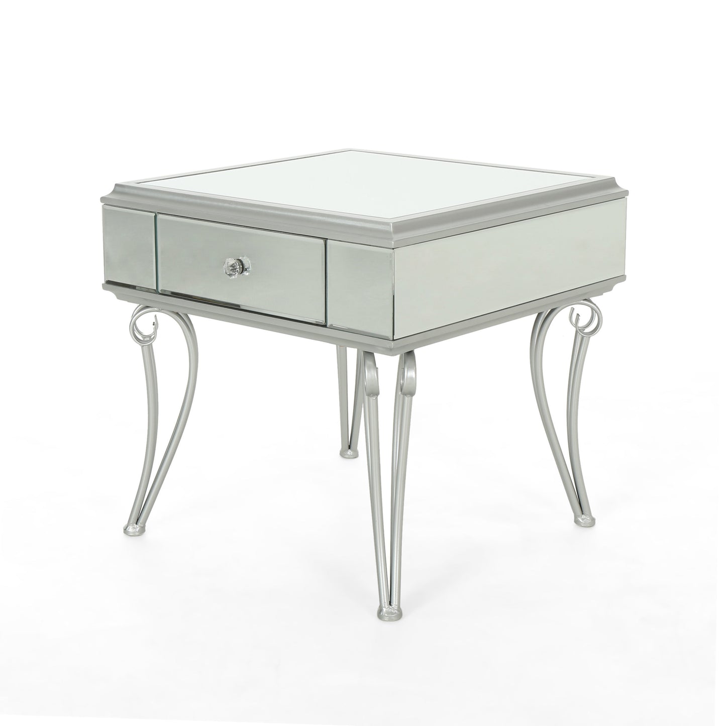 Cleo Modern Mirrored Nightstand Table