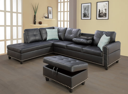 Lula Contemporary Irine Faux Leather Sectional