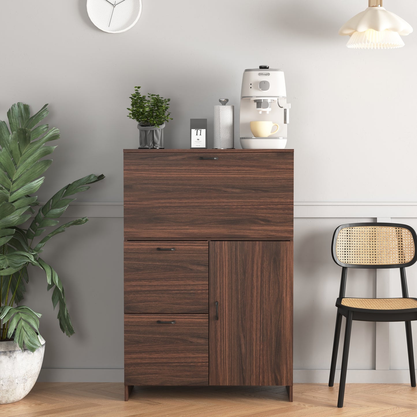 Kingsly Modern Foldable Desk Cabinet