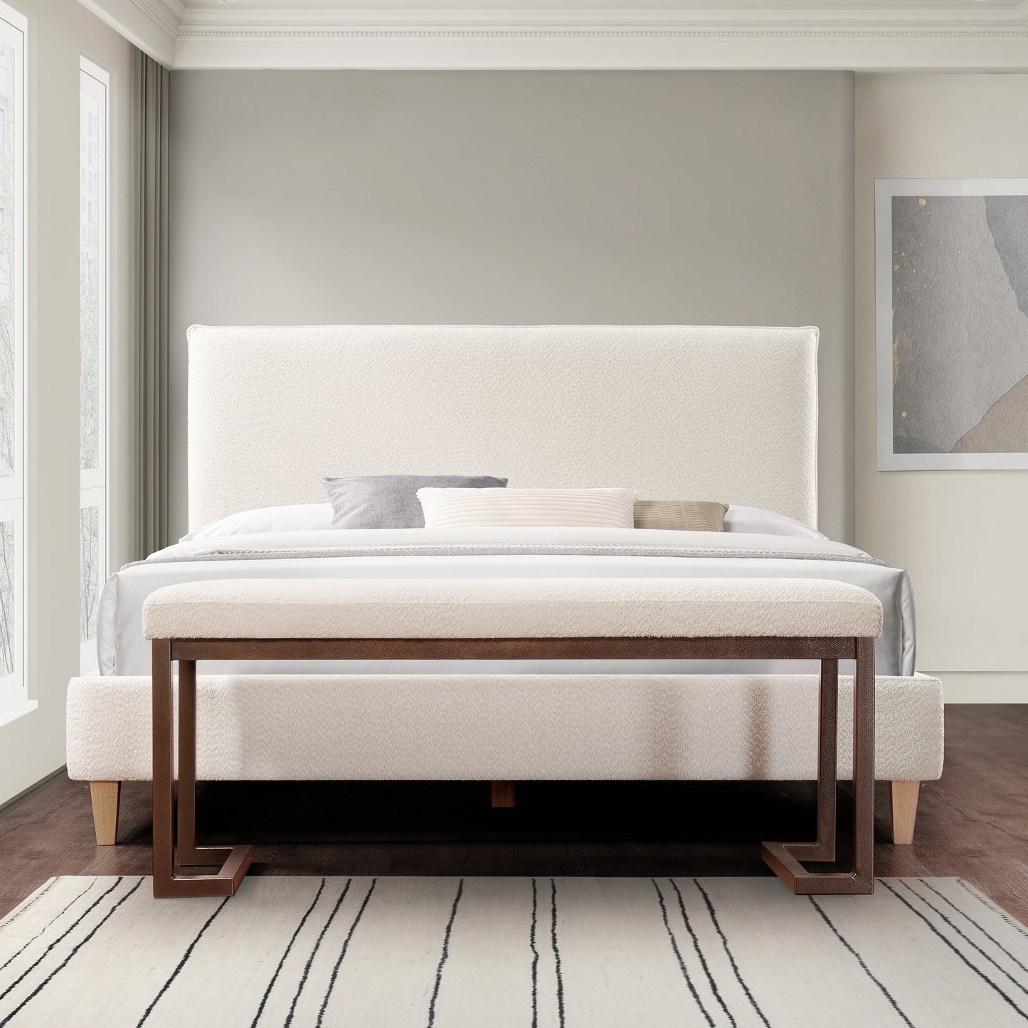 Fremont Modern Velvet Classic Bench