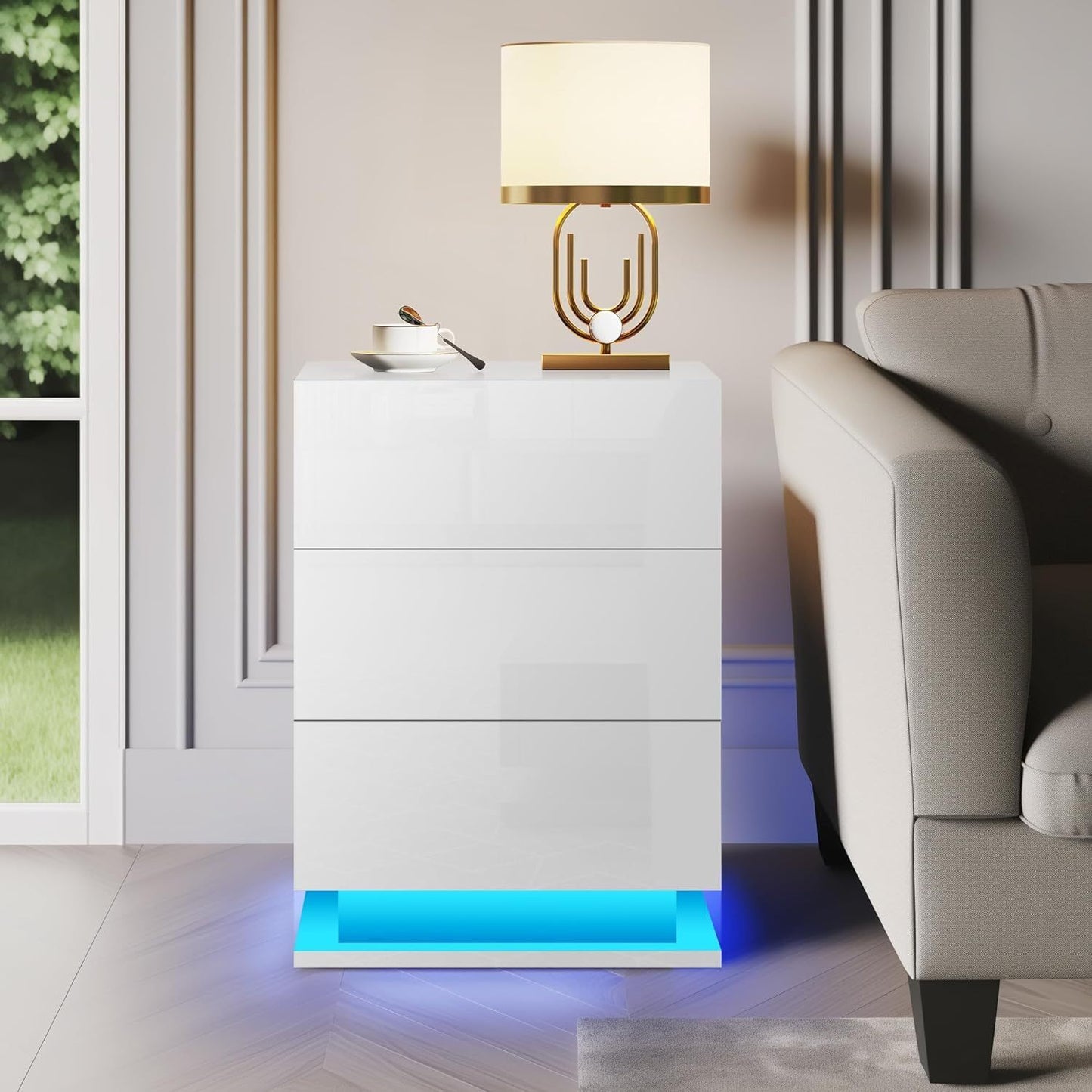 Healdsburg Modern LED Nightstand Side Table