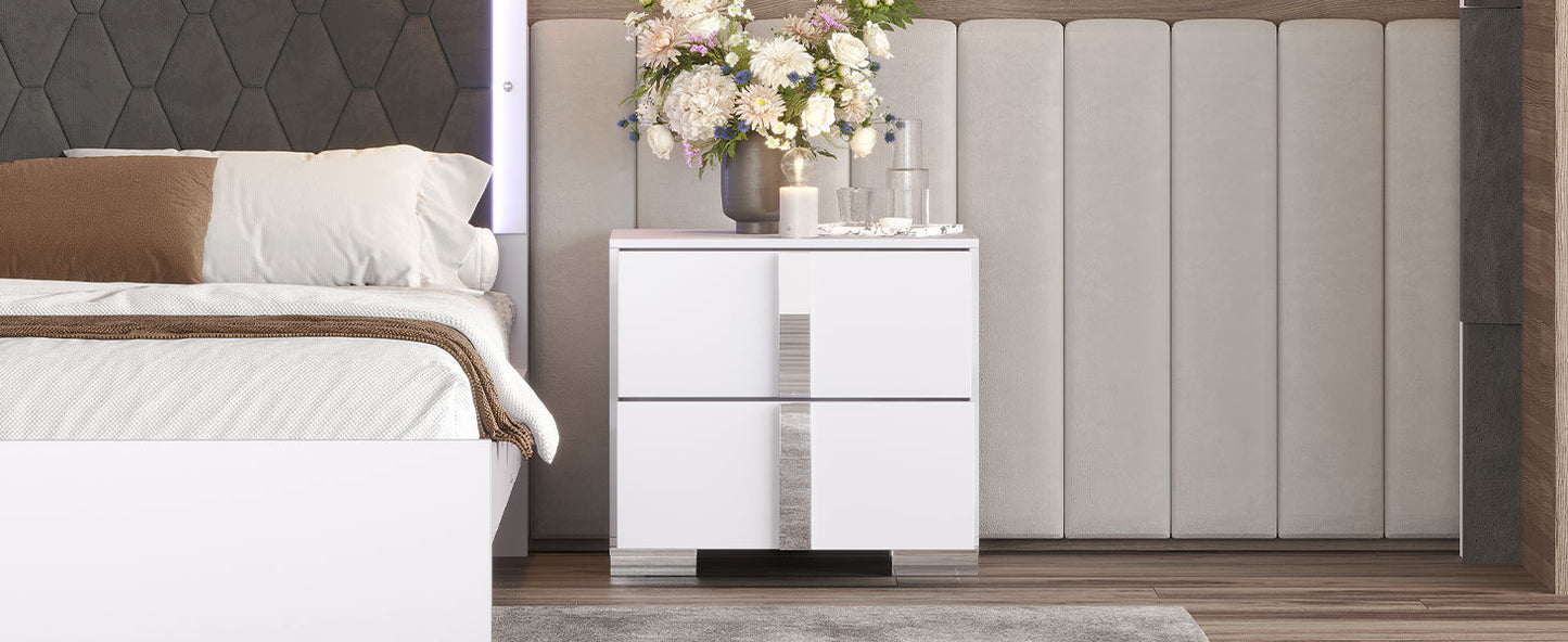 Mission Contemporary Mirrored Elegant Nightstand