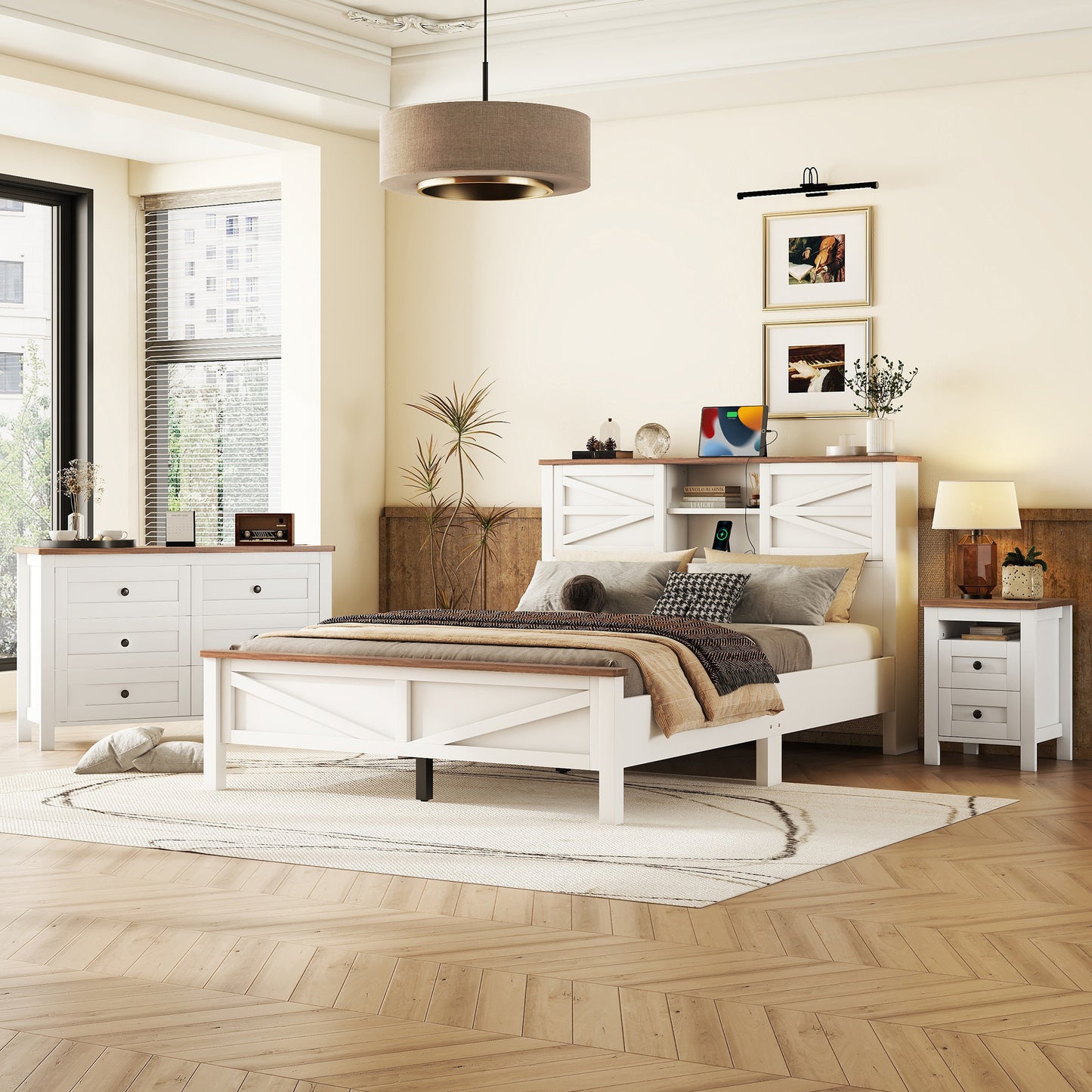 Somerset Craftsman Farmhouse 3-Pieces Bedroom Set