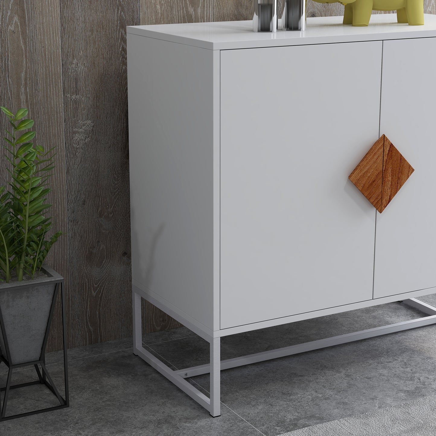 Centerville Mid-Century Solid Wood Square Shape Sideboard