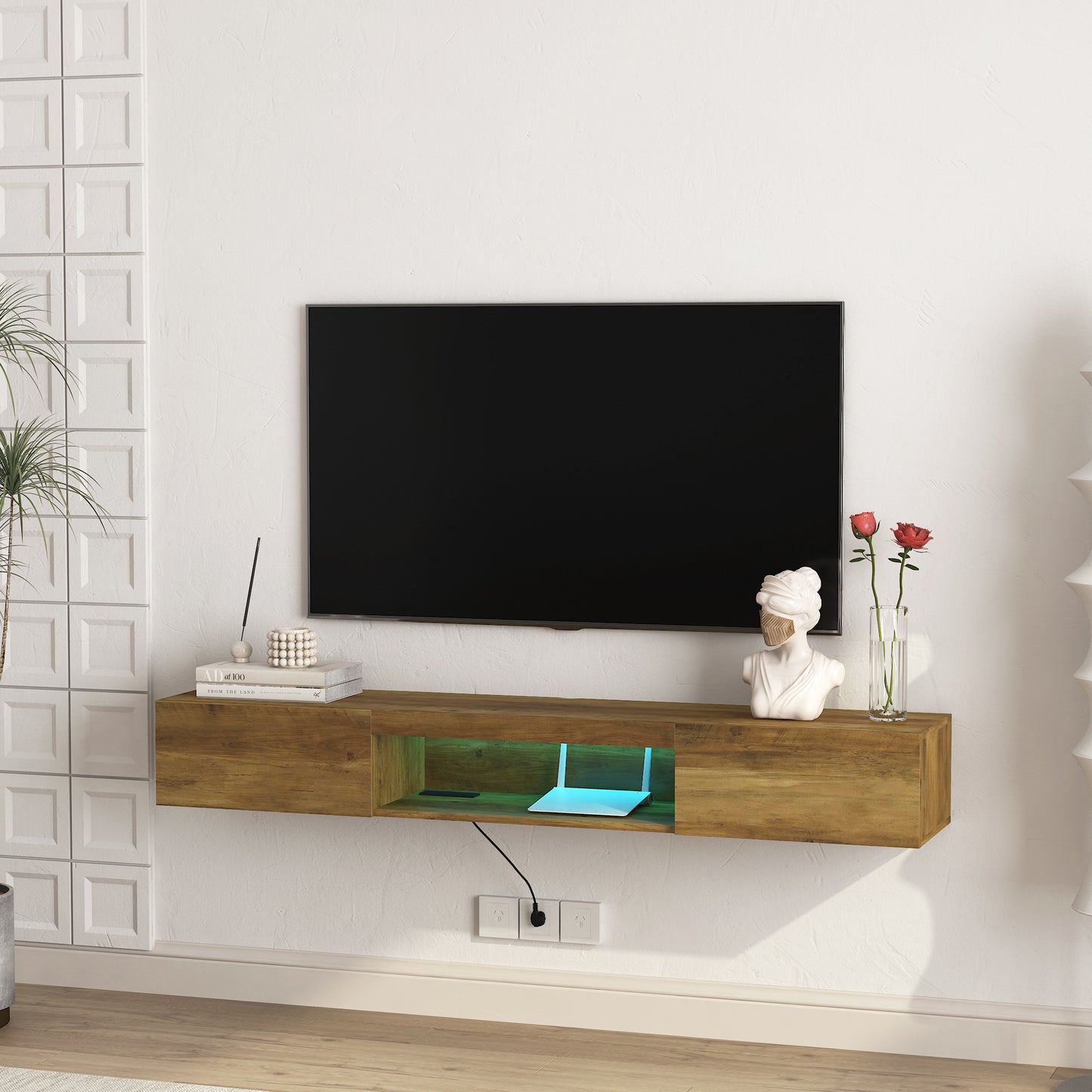 Elmcrest Modern Floating Wall Mounted Shelf
