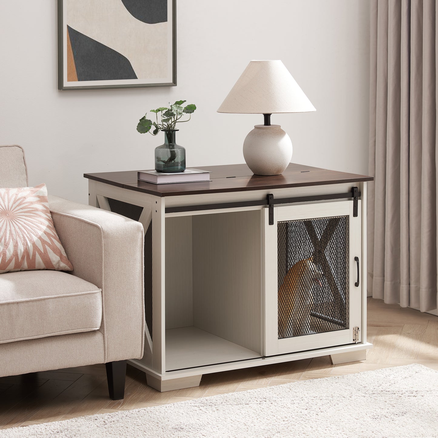 Healdsburg Craftsman Wooden Dog Crate Furniture