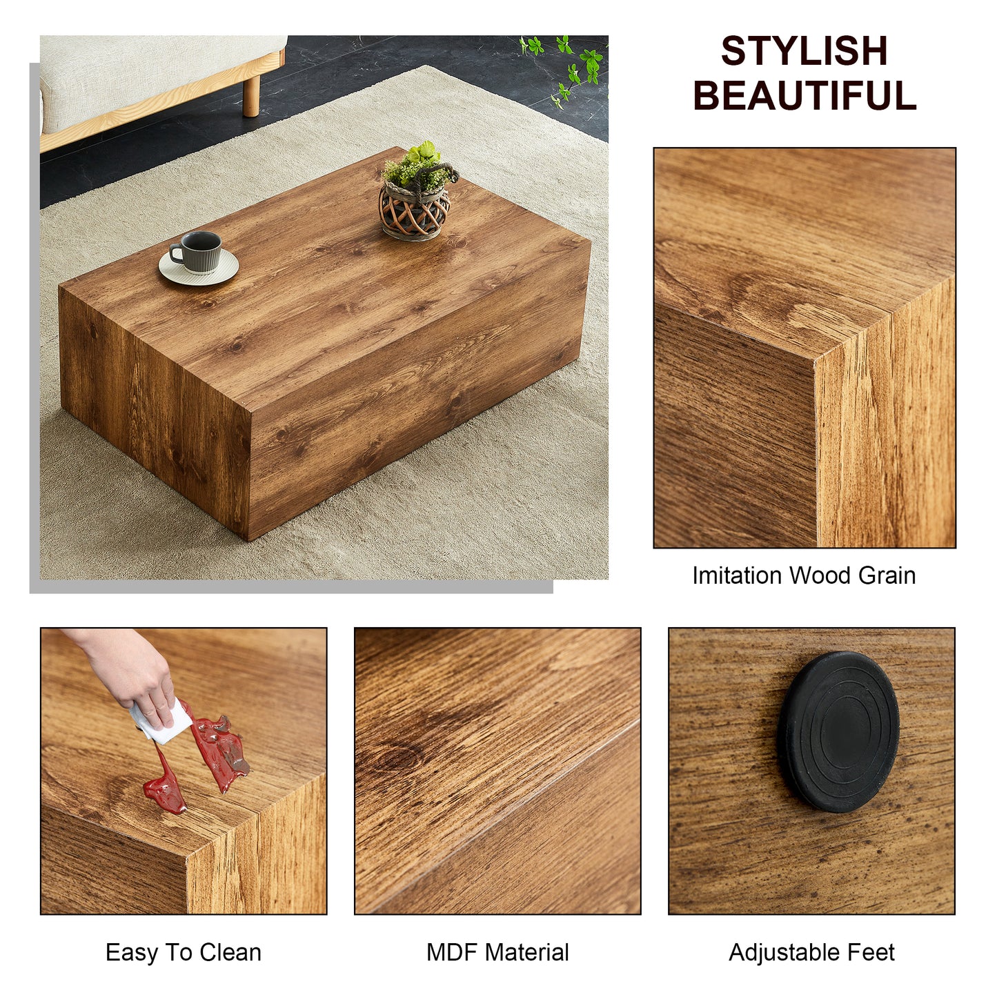 Sonoma Craftsman Wood Texture Table