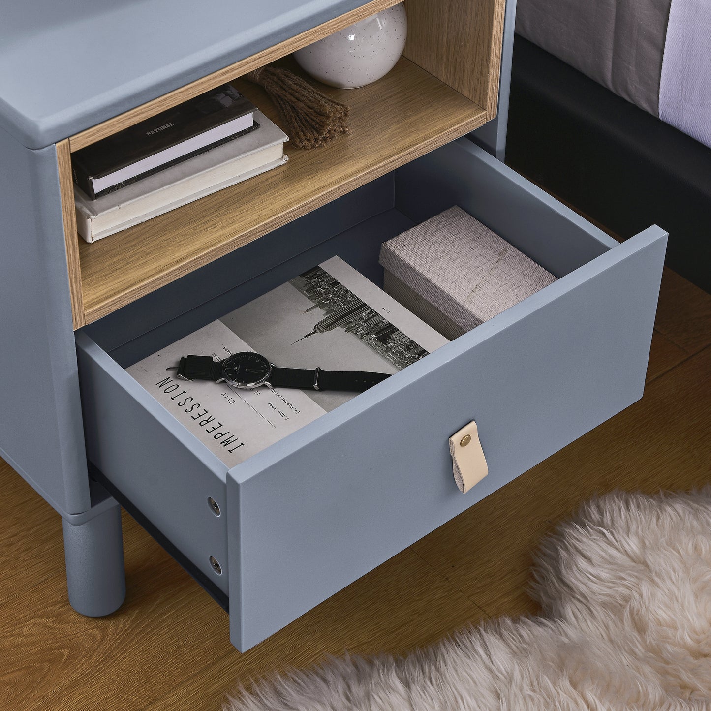 Jiron Modern Compact Drawer Table