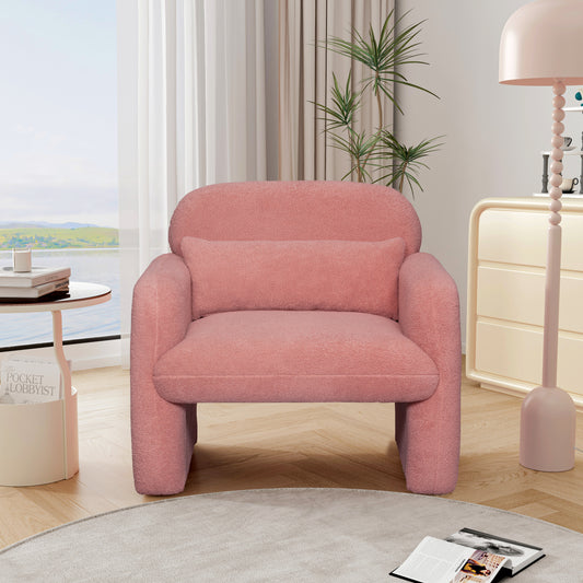 Eda Modern Teddy Fleece Accent Chair