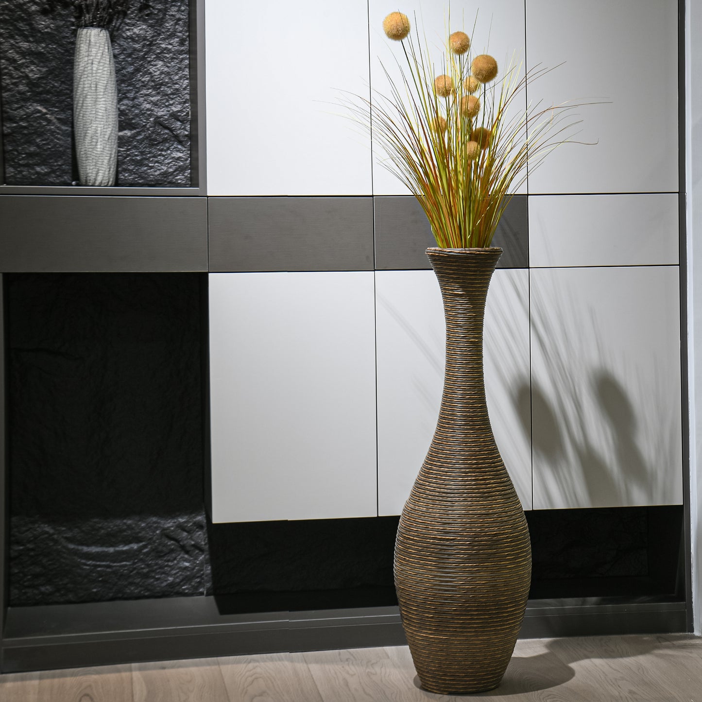 Westport Contemporary Rattan Floor Vase