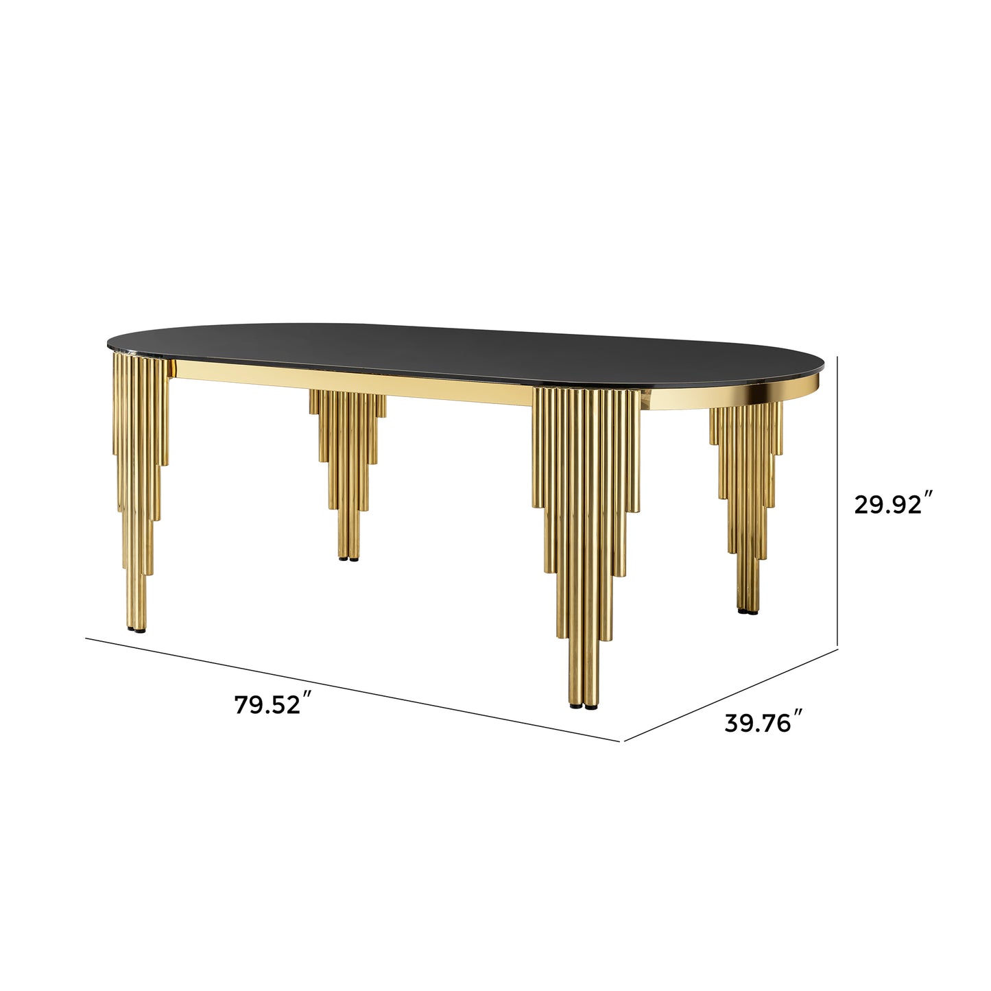 Emery Contemporary  Glass Dining Table