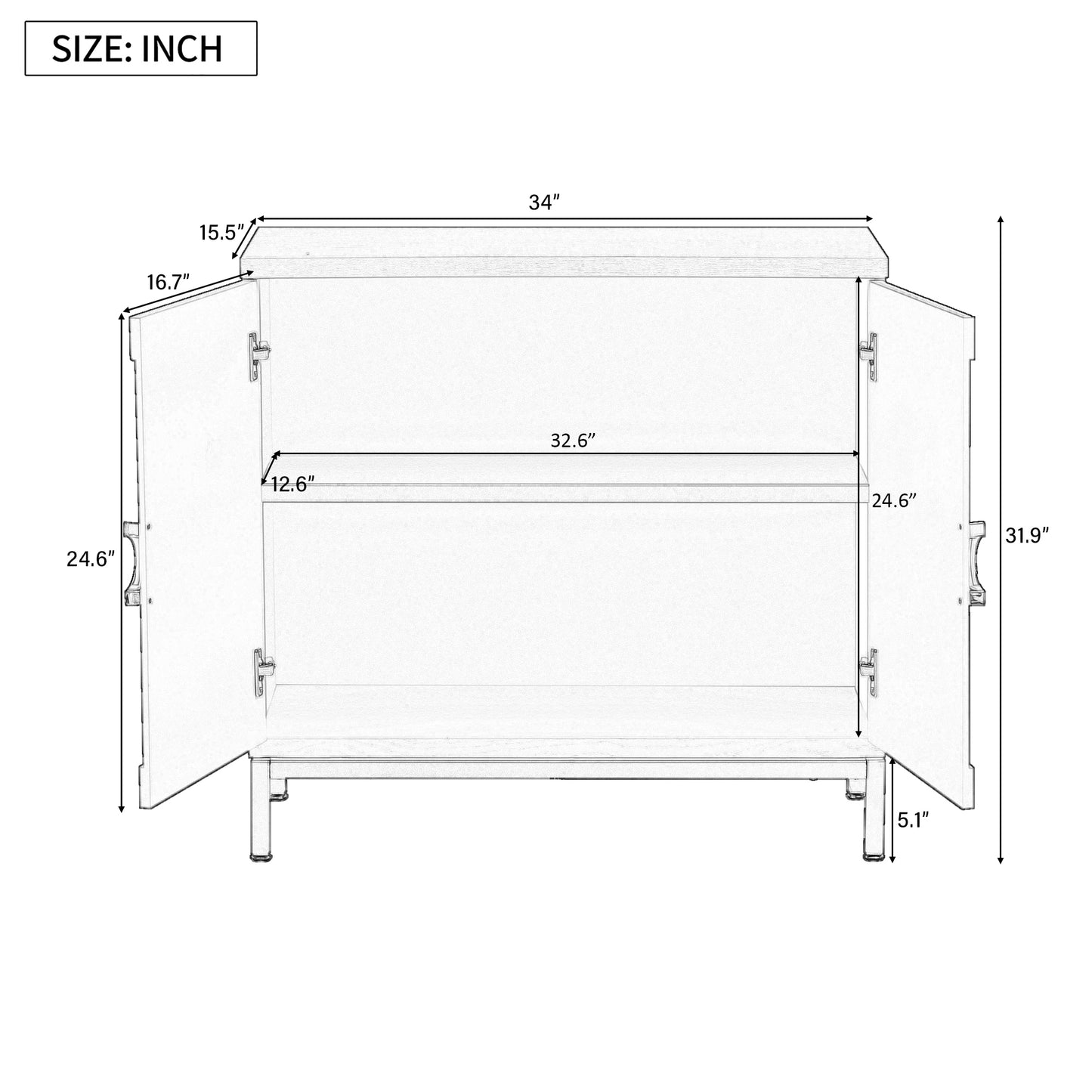 Luz Contemporary Storage Accent Entryway Cabinet