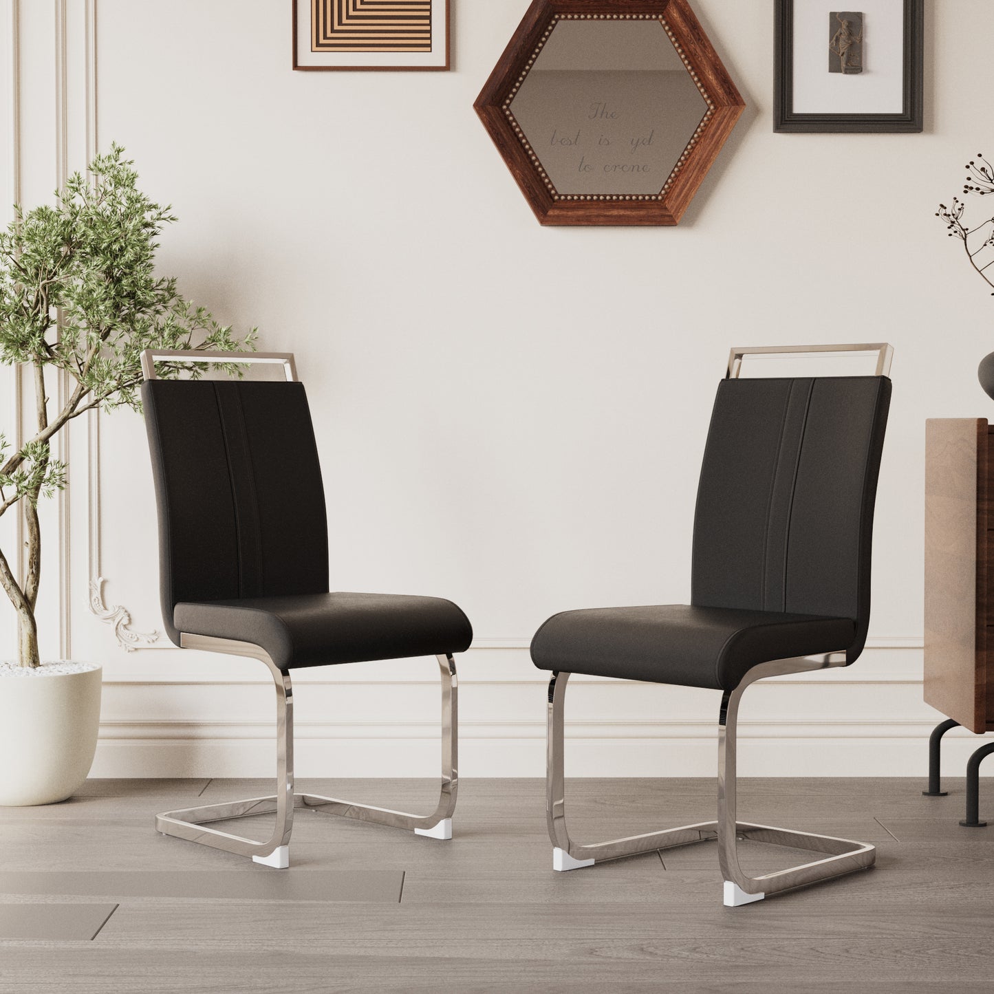 Lula Modern C-shaped PU Leather Chairs