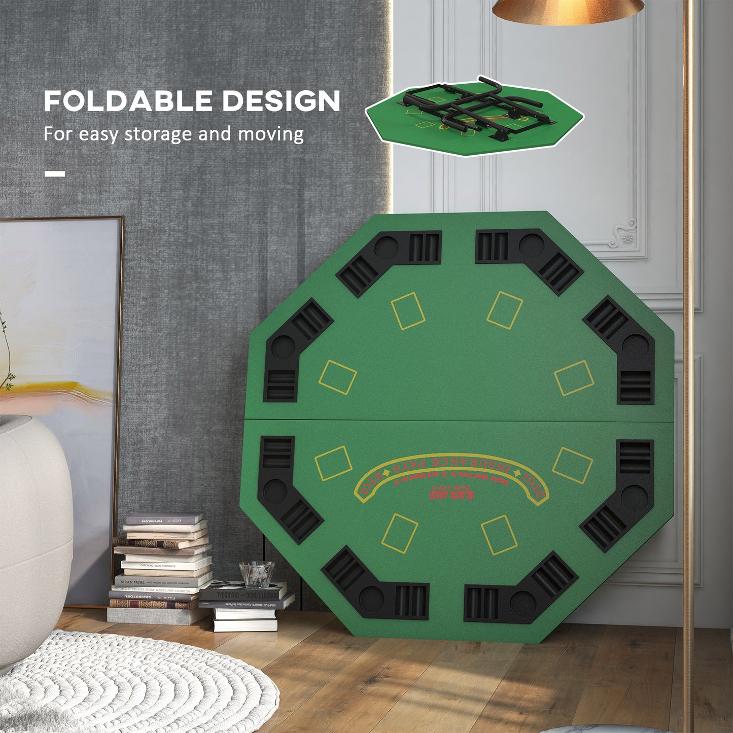 Napa Contemporary Foldable Poker Table