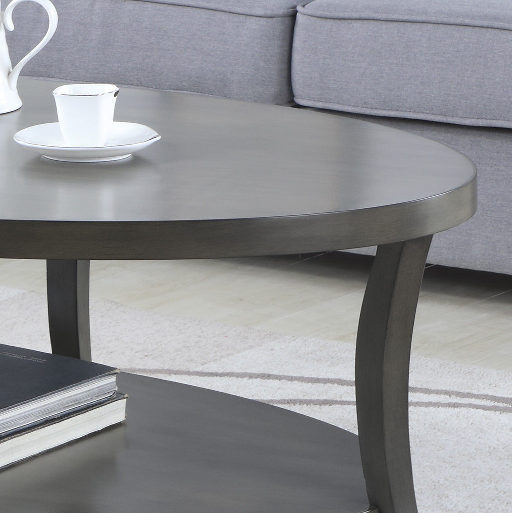 Justo Contemporary Oval Shelf Coffee Table