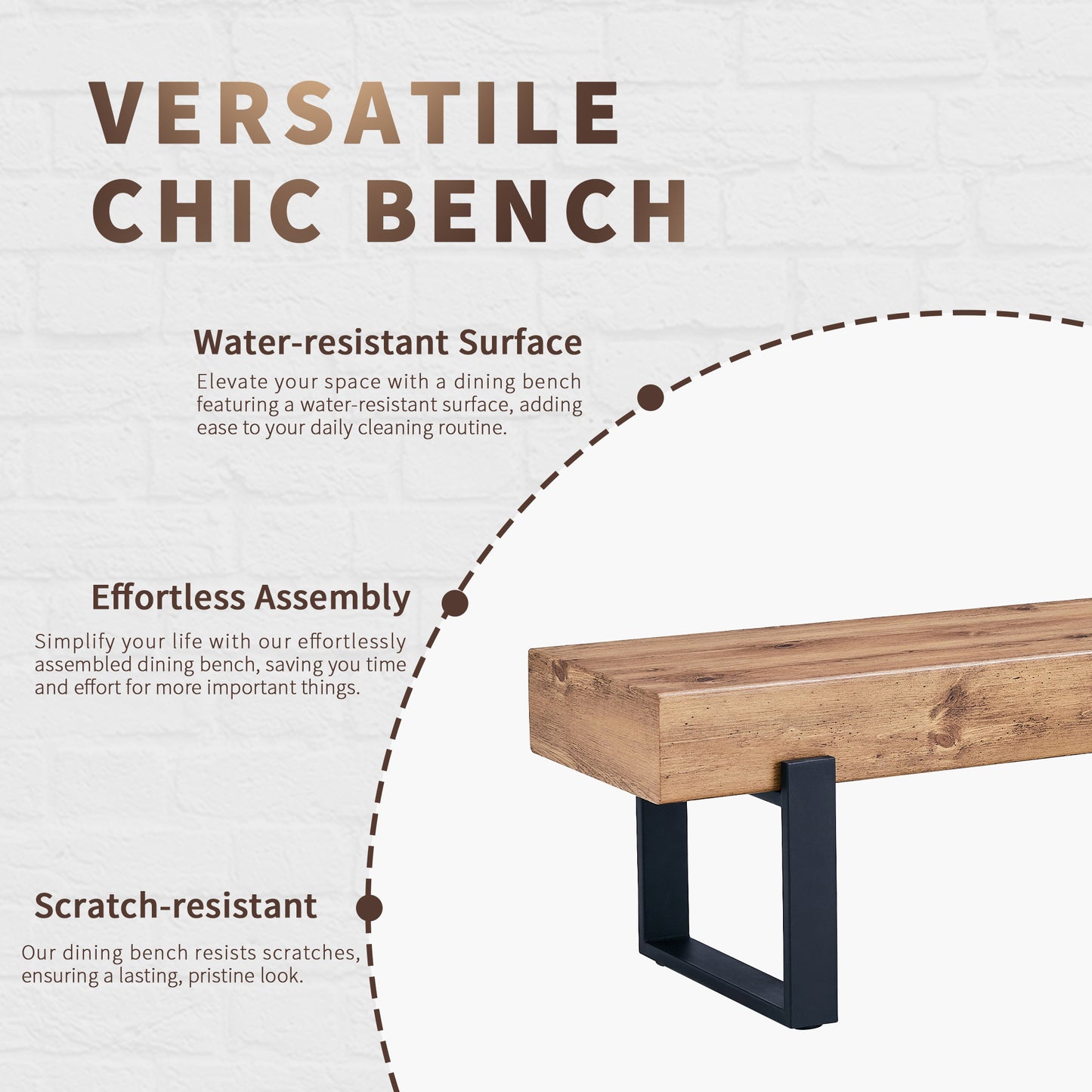 Marcel Industrial Farmhouse Indoor Bench