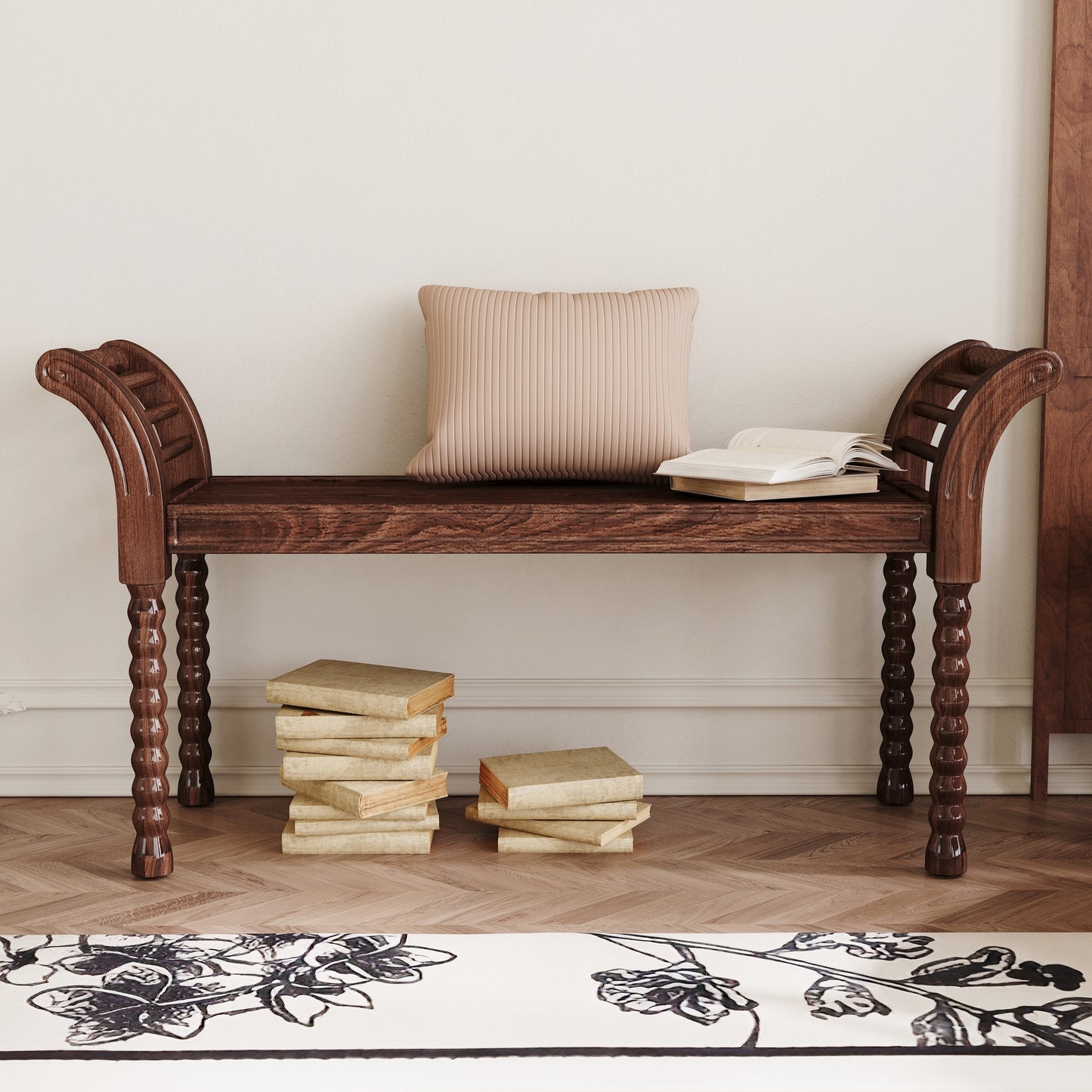 Warmsprings Mid-Century Walnut Retro Bench