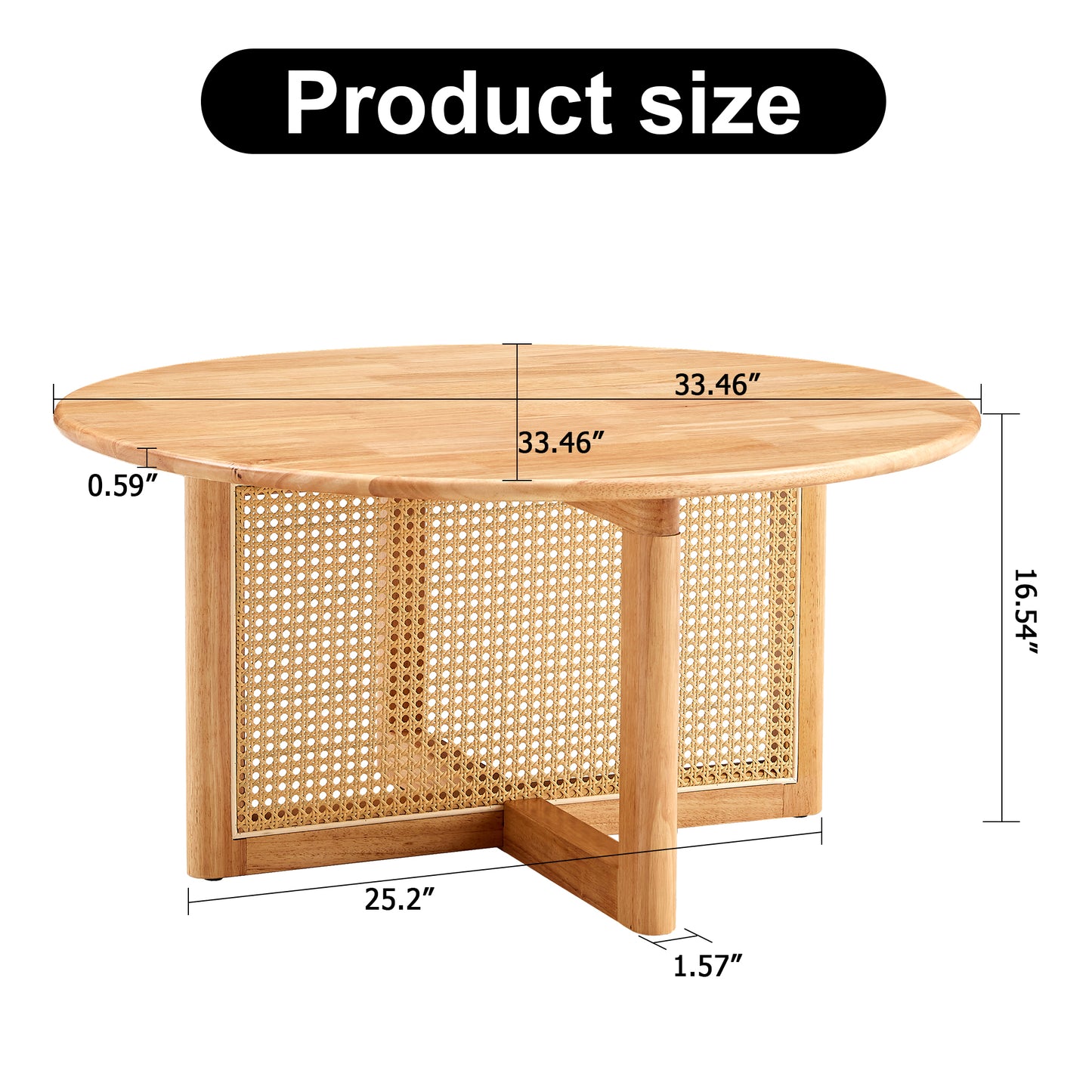 Calista Mid-Century Natural Faux Coffee Table