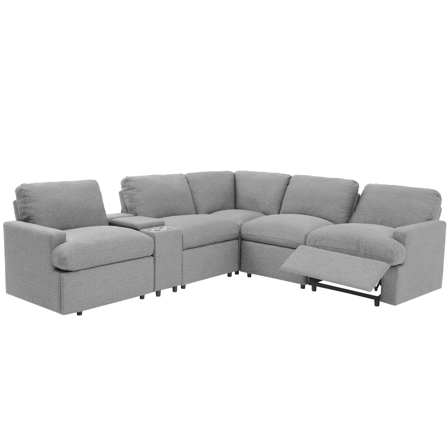 Marcel Contemporary Velvet Recliner Sectional