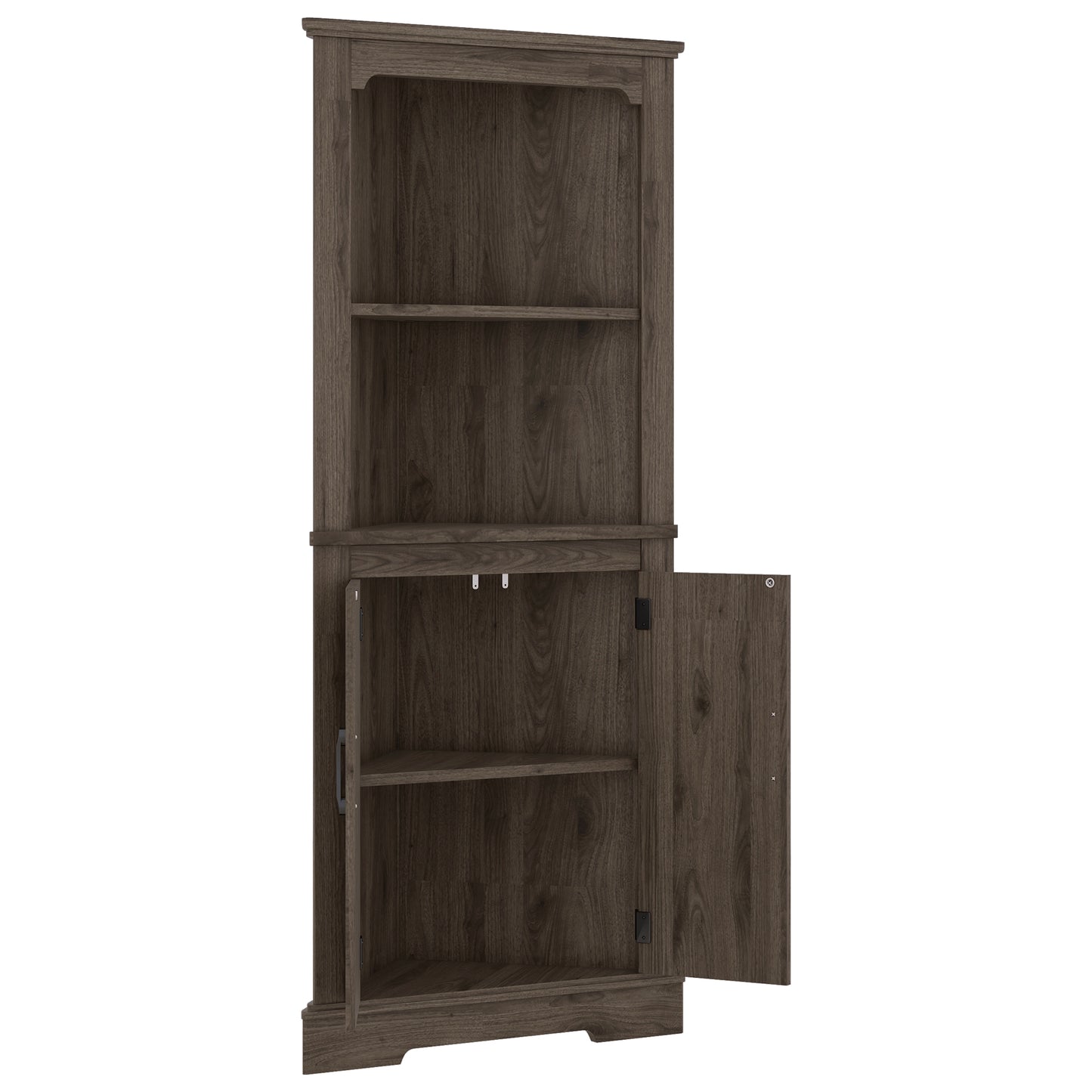 Warmsprings Craftsman Dark Walnut Corner Cabinet